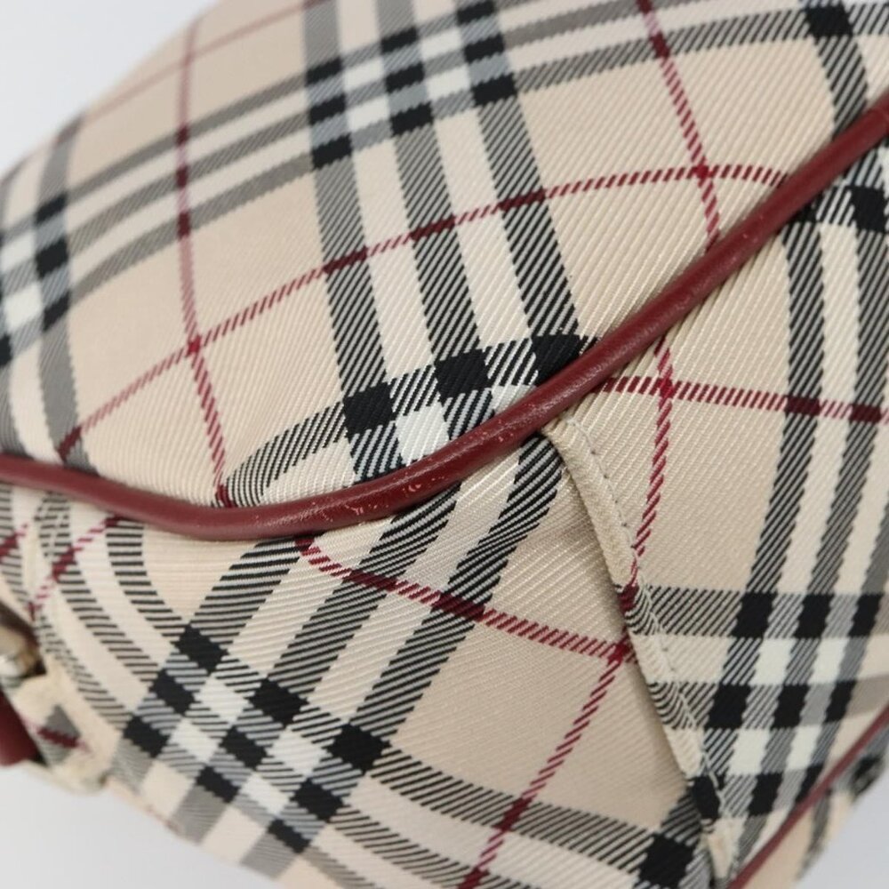 Authentic BURBERRY Nova Check Blue Label Shoulder Bag Canvas Beige Silver - Picture 5 of 16